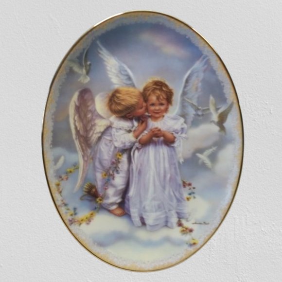 China Plate - by Artist Sandra Kuck - "Angel Kisses" - Picture 1 of 1